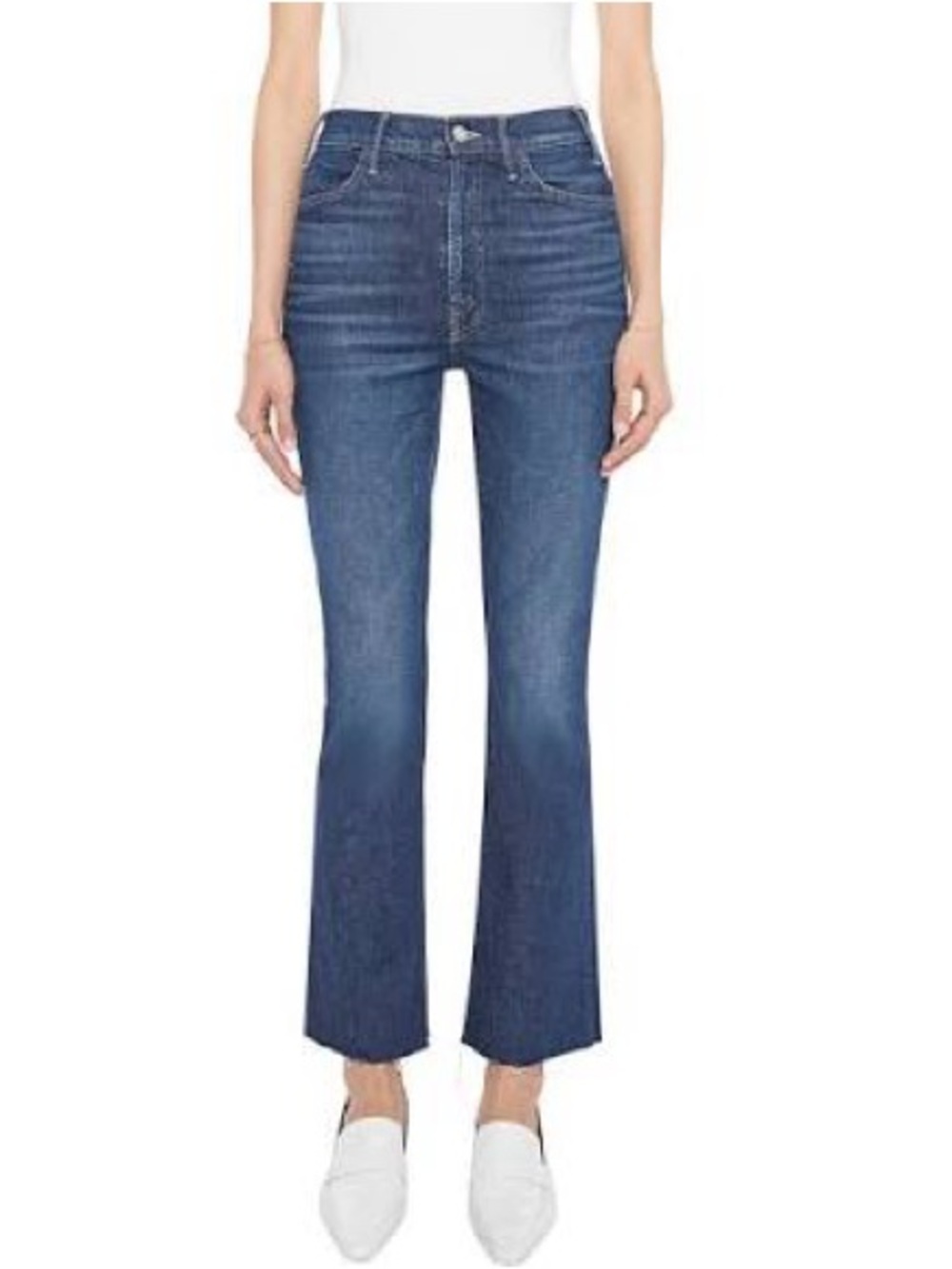 MOTHER The Hustler Flood Fray jeans in “Kicks and Riffs,” size 25